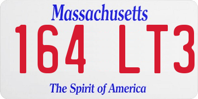 MA license plate 164LT3