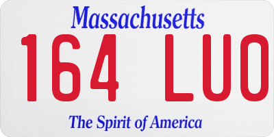 MA license plate 164LU0