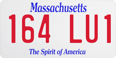 MA license plate 164LU1