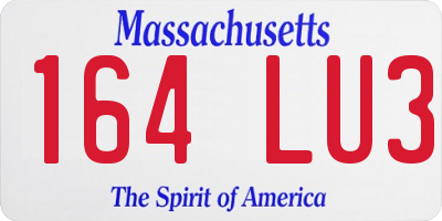 MA license plate 164LU3