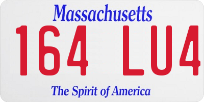 MA license plate 164LU4