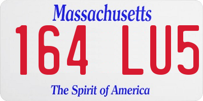 MA license plate 164LU5