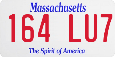 MA license plate 164LU7