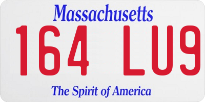 MA license plate 164LU9