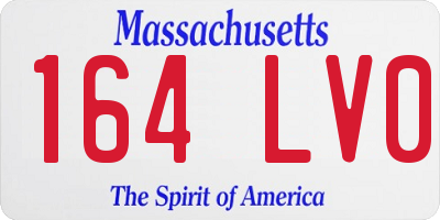 MA license plate 164LV0