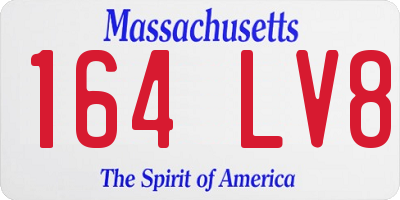 MA license plate 164LV8