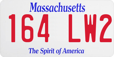 MA license plate 164LW2