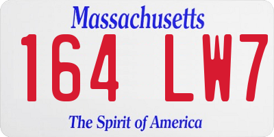 MA license plate 164LW7