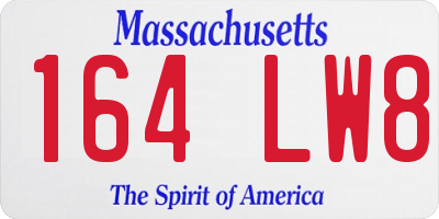 MA license plate 164LW8