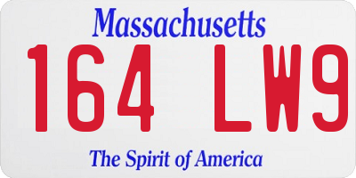 MA license plate 164LW9