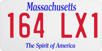 MA license plate 164LX1