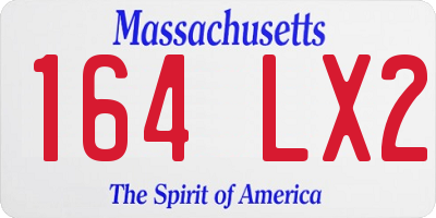 MA license plate 164LX2