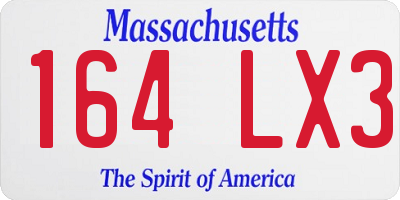 MA license plate 164LX3
