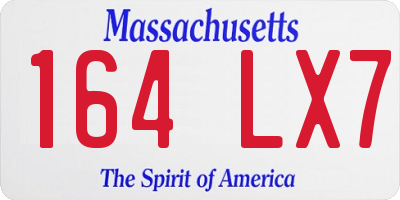 MA license plate 164LX7