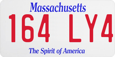 MA license plate 164LY4