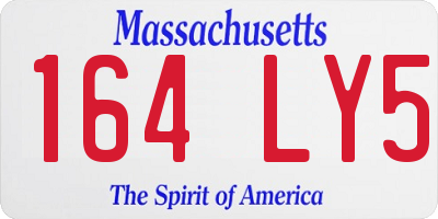 MA license plate 164LY5