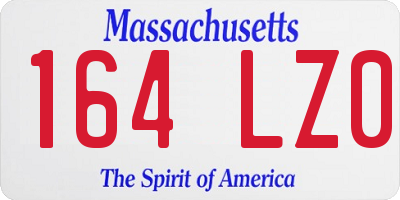 MA license plate 164LZ0
