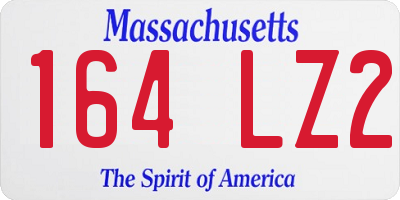 MA license plate 164LZ2