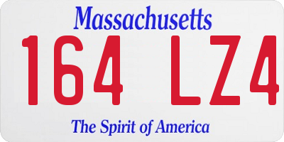 MA license plate 164LZ4