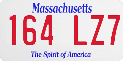 MA license plate 164LZ7