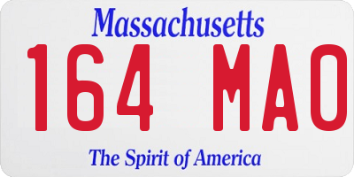 MA license plate 164MA0
