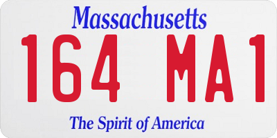 MA license plate 164MA1