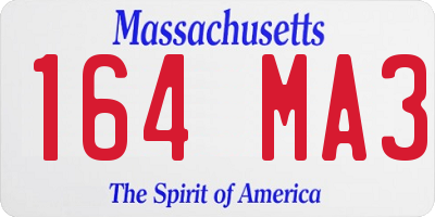 MA license plate 164MA3