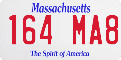 MA license plate 164MA8