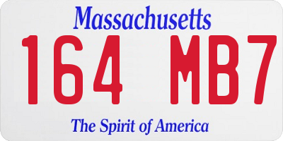 MA license plate 164MB7