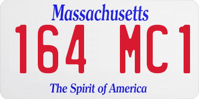 MA license plate 164MC1