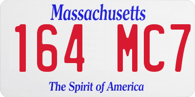 MA license plate 164MC7