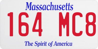 MA license plate 164MC8
