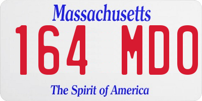 MA license plate 164MD0