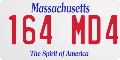 MA license plate 164MD4