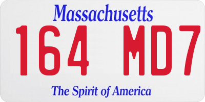 MA license plate 164MD7