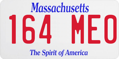 MA license plate 164ME0