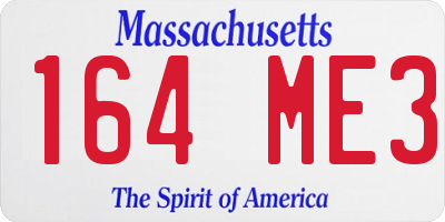 MA license plate 164ME3
