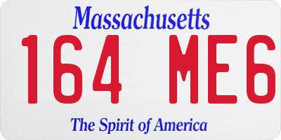 MA license plate 164ME6