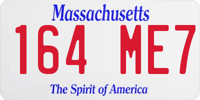 MA license plate 164ME7