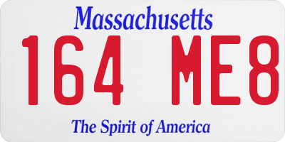 MA license plate 164ME8
