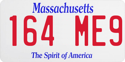 MA license plate 164ME9