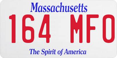 MA license plate 164MF0