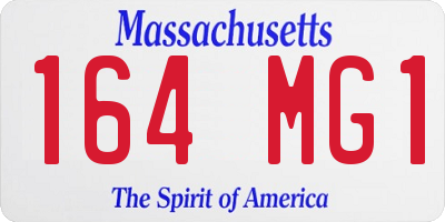 MA license plate 164MG1