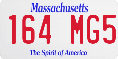 MA license plate 164MG5