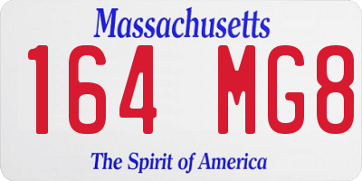 MA license plate 164MG8