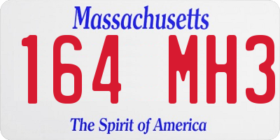 MA license plate 164MH3