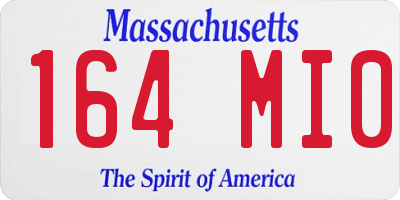 MA license plate 164MI0