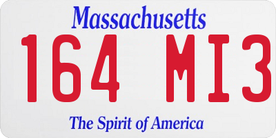 MA license plate 164MI3