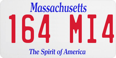 MA license plate 164MI4