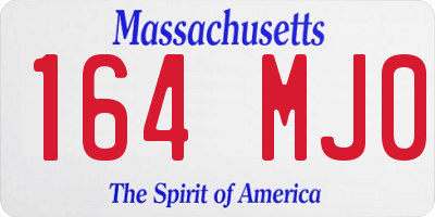 MA license plate 164MJ0